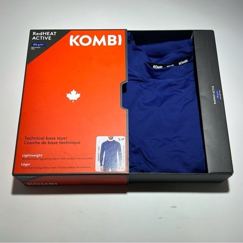 [NEW] KOMBI Sapphire Blue RedHeat Long Sleeve Lightweight Base Layer - Sz S - Picture 3 of 7